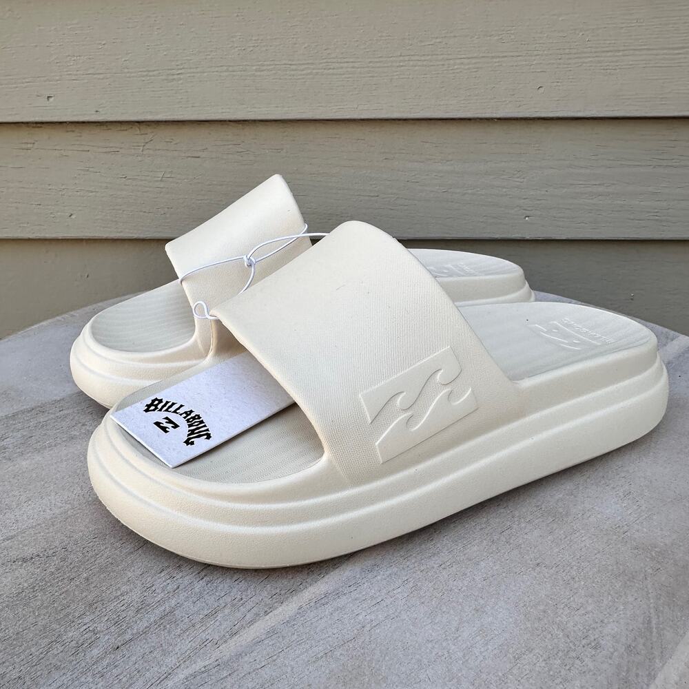 Billabong Cloud Mens Recovery Slides Size 6 Cream Cushioned Sandals New - Picture 3 of 12